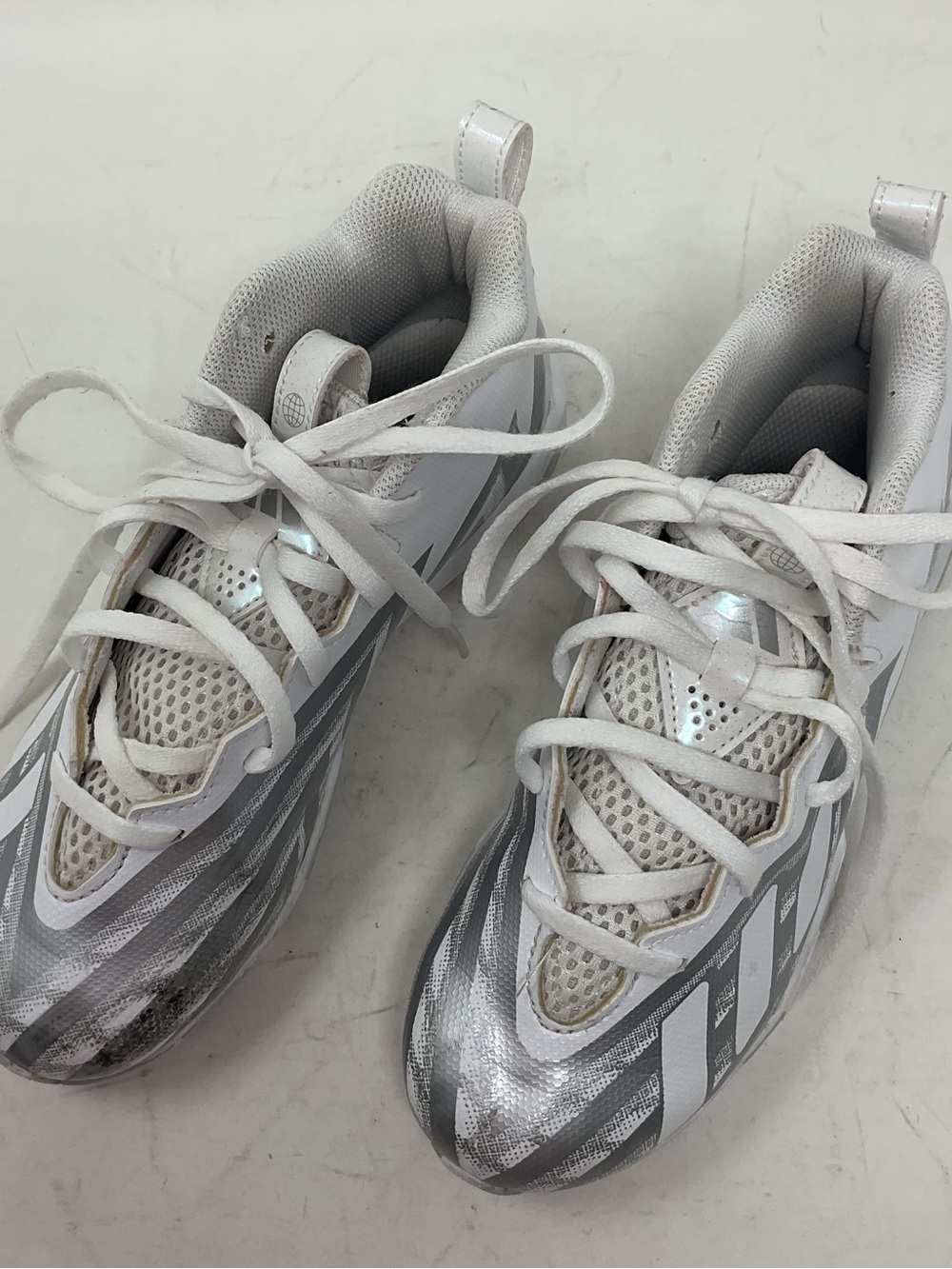 adidas Kids White and Silver football cleats Performance Sneakers